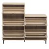 Modern Rattan 5 Door Shoe Storage Cabinet For Entryway Freestanding Design - Natural - Image 15