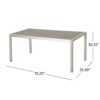 Coral Outdoor Aluminum Dining Table With Faux Wood Top - Gray - Image 4