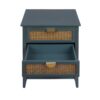 2 Drawer Side Table - Natural Rattan - End Table - Suitable For Bedroom, Living Room, Or Study - Green - Image 19