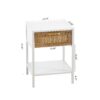 15.74" Rattan End Table With Drawer, Modern Nightstand, Metal Legs, Side Table For Living Room, Bedroom (Set of 2) - White - Image 6