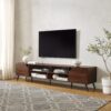 Contemporary 2 Door Minimalist TV Stand For TVs Up To 90" - Dark Walnut - Image 4