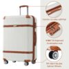 Hardshell Luggage Sets 3 Piece Double Spinner 8 Wheels Suitcase With Tsa Lock Lightweight 20''24''28'' - White - Image 4