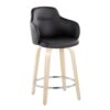 Boyne - Contemporary Fixed Height Counter Stool With Swivel With Round Footrest (Set of 2) - Natural / Black - Image 2