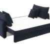 Irina - Velvet Sleeper Sectional Sofa With 3 Toss Pillows - Blue - Image 5
