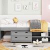 Versatile Full Bed With Trundle, Under Bed Storage Box And Nightstand - Gray - Image 12