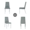 Modern Light Luxury Dining Chair With Electroplated Chair Legs (Set of 2) - Gray - Image 14