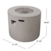 Magnesium Oxide Round Fire Pit With 40, 000 Btu For Patio Use - Light Gray - Image 4