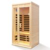 Deluxe Version Plus 1 Person Far Infrared Hemlock Sauna Room With LED Colour Lights - Natural - Image 6