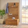 Storage Bench With Rack - Teak - Image 4