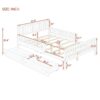 Full Size Platform Bed With Guardrails On Both Sides And 2 Storage Drawers - Gray - Image 11