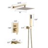 Modern 10" Wall Mounted Rainfall Shower Head System - Brushed Gold - Image 4