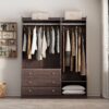 Open Wardrobe Storage For Bedroom - Brown - Image 21