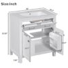 Bathroom Vanity With Ceramic Sink, Modern Single Bathroom Cabinet With 2 Doors And A Shelf, Soft Close Doors - White - Image 11