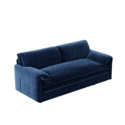 Queen Pull Out Sofa Bed, 3 In 1 Convertible Sleeper Sofa With Side Storage Multifunctional Velvet Loveseat Bed For Living Room - Blue