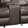 Lydia - Leather Aire Motion Loveseat With USB Console - Brown - Image 6