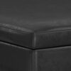Owen - Extra Large Square Coffee Table Storage Ottoman - Distressed Black - Image 8