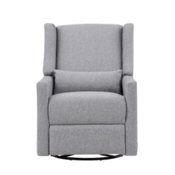 Pronto - Swivel Glider Recliner With Pillow - Rich Gray
