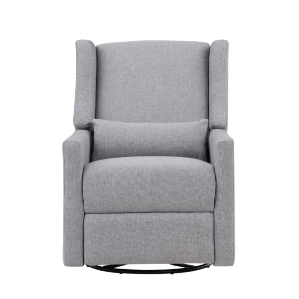 Pronto - Swivel Glider Recliner With Pillow - Rich Gray