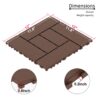 Zz Style 12" Patio Deck Tiles, Diy Interlocking Flooring - Red Brown - Image 3