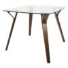 Folia - Mid-Century Modern Dinette Table - Walnut / Clear - Image 2