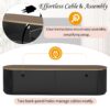 Modern Minimalist TV Stand For TVs Up To 80", Entertainment Center With 3 Drawers And 1 Shelf, Metal Handles And 2 Cabinets For Living Room - Black - Image 14
