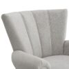 Modern Accent Living Room Chairs, Polyester Armchair Club Chair With Channel Back, Accent Chair For Living Room Reading Room, Soft Fabric, Wooden Leg - Light Gray - Image 9