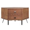 Fan Shape Reclaimed Wood Corner Media Table For Living Room Wise Use Your Space - Natural - Image 6