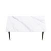 63" Modern Artificial Stone White Straight Edge Black Metal Leg Dining Table, 6 People - White / Black - Image 4