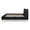 Roman - King Curved Headboard Upholstered Platform Bed - Ebony Black - Image 2