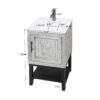 Modern Freestanding Bathroom Vanity With Ceramic Sink, Hot And Cold Faucet, 1 Door Cabinet & Open Iron Shelf, Magnesium Oxide And Iron Frame - White - Image 3