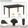 6 Piece Kitchen Dining Table Set Wooden Rectangular Dining Table, 4 Chairs And Bench Family Furniture - Espresso - Image 8