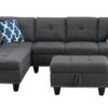 Alger - 98" Wide Left Hand Facing Sofa & Chaise With Ottoman - Dark Gray - Image 10