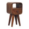 Extra Mini Curve Open Slot Bedside Table - Chestnut - Image 8