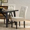 Carter - 5 Tuft Dining Chair With Button Tufted Backrest And Espresso Legs - Ivory - Image 5