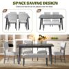 6 Pieces Dining Room Table Set, Rustic Farmhouse Dining Room Rectangular Table With 4 Upholstered Chairs And Bench, Solid Wood Kitchen Dining Table Set For 6 Persons - Gray - Image 8