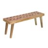Artisan - Handcrafted Mango Wood Bench Rustic Boho Style - Natural - Image 4