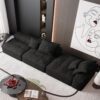 Modern Oversized Modular Sectional Sofa With Ottoman, Seat, Chaise Lounge And Armrest, Sparkling Chenille Fabric Soft Cushion Sofa With 4 Pillows, 4 Pieces Diy Combination Tufted Sofa, No Assembly Required - Black - Image 11