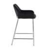 Daniella - Contemporary Fixed Height Counter Stool (Set of 2) - Chrome / Black - Image 3