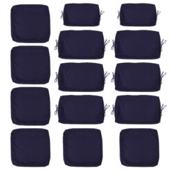 14 Pack Cushion Covers For 7 Piece Wicker Rattan Sectional Sofa (6 Seater), Outdoor Seat And Back Slipcovers With Zippers - Navy Blue