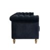 Chesterfield - Velvet Sofa 84.65" For Living Room - Black - Image 5