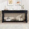 Console Table Long Console Table With Drawers And Shelf For Entryway, Hallway, Living Room - Espresso - Image 2