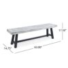 Tranquilizer - Outdoor Acacia Wood Bench With Slat Panel Design (Set of 2) - Sandblasted Light Gray / Black - Image 6