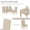 5 Piece Farmhouse Dining Table Set Wood Round Extendable Dining Table And 4 Upholstered Dining Chairs - Natural Wash - Image 8
