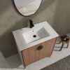 Bathroom Vanity Freestanding Cabinet With Sink - Brown - Image 6