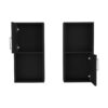 Wall Mounted Bathroom Medicine Cabinet Eak Two Doors, Two Shelves - Black - Image 6