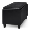 Avalon - Tray Storage Ottoman With Lift Up Lids - Midnight Black - Image 5