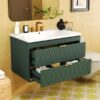 Wall Mounted Bathroom Vanity With Resin Sink, Floating Bathroom Storage Cabinet With 2 Drawers, Bathroom Cabinet - Green - Image 20
