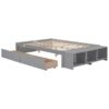 Full Size Bed With Storage Case, 2 Storage Drawers, Lengthwise Support Slat - Gray - Image 10