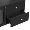Modern TV Stand For TVs Up To 75", Entertainment Center With Glass Door, 4 Drawers And 2 Cabinets, 5 Metal Legs And Metal Handles For Living Room - Black - Image 11