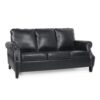 Contemporary 3 Seater Sofa With Nailhead Trim - Black - Image 7